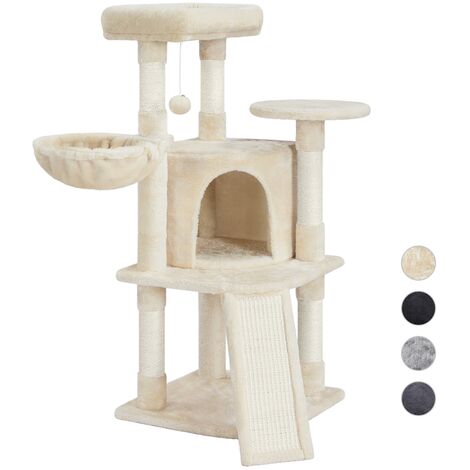 Yaheetech Tiragraffi Albero per Gatti con Posatoio Gattini in Corda Sisal Graffiatoio con Palla 106 cm Beige