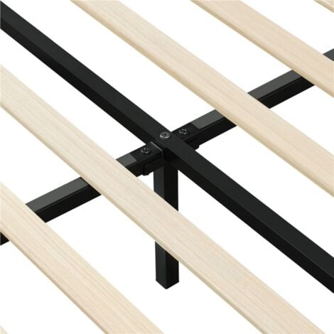 Yaheetech Struttura Letto con Testiera Imbottita Supporto di Doghe in Legno Testiera Quadrata Altezza Regolabile Moderno Scuro Grigio 140 x 200 cm