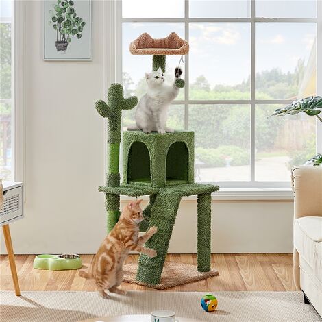 Tiragraffi Per Gatti A Forma Di Cactus 158,5 Cm - Torre Con Amaca, Giocattoli E Piattaforme - In Sisal E Truciolato - Foto 13