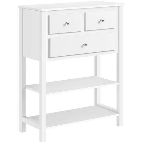 Tavolino Consolle Moderno Per Ingresso E Soggiorno - Design A X Con 2 Ripiani | Bianco, 102x30x81 Cm - Foto 4