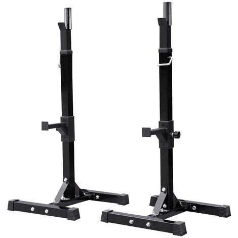 Yaheetech Coppia Rastrelliere Porta Bilancieri Supporti per Bilanciere Max 250 kg Squat in Acciaio Altezza Regolabile 2 Pezzi