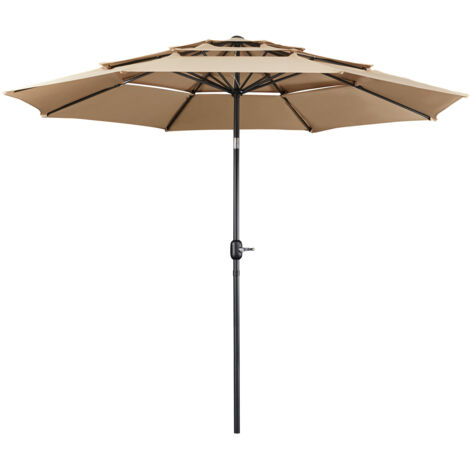 Ombrellone Da Spiaggia Inclinabile Yaheetech | Poliestere UV Protection Con Borsa Trasporto Per Giardino E Piscina