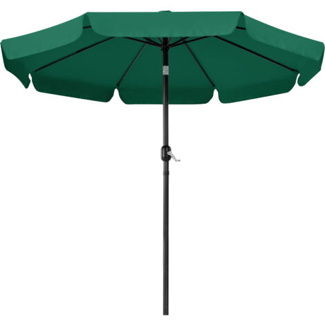Yaheetech Ombrellone da Esterno con 8 Costole Ombrellone da Giardino Con Manovella per Spiaggia Balcone Terrazzo Mercato Verde Scuro