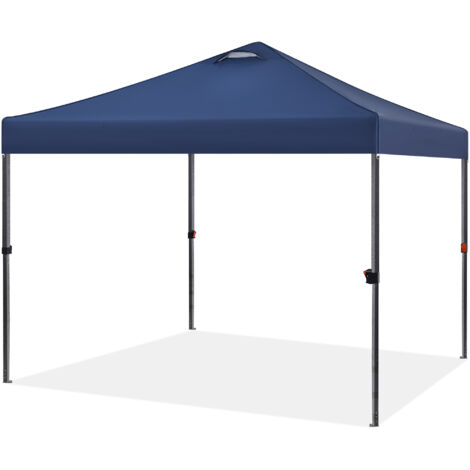 Yaheetech Gazebo Pieghevole da Giardino Esterno Resistente 3x3 m Gazebo Telescopico con Sacca di Trasporto in Ferro e Tessuto Oxford per Mercato Fiera Manifestazioni Sagra Campeggio Spiaggia Blu Navy