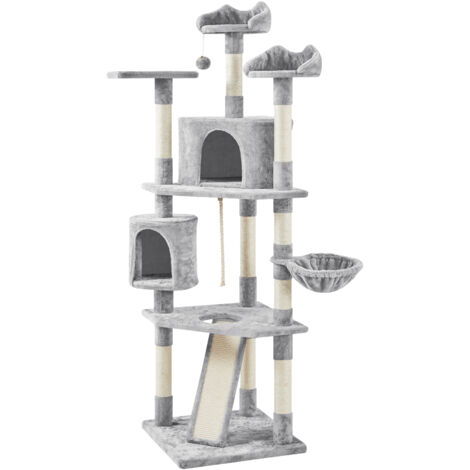 Yaheetech Albero Tiragraffi Per Gatti 155 Cm Cuccia A Forma Di Squalo Posatoio Amaca Corda Di Sisal Naturale Stile Oceano Gioco Blu Bianco 77793069
