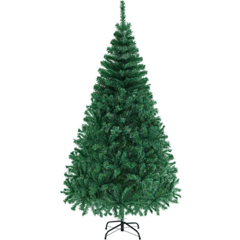 Yaheetech Albero di Natale 183 cm Artificiale con Supporto in Metallo Pieghevole Effetto Realistico Abete Verde Rami Folto Alto Decorazioni per Casa Negozio