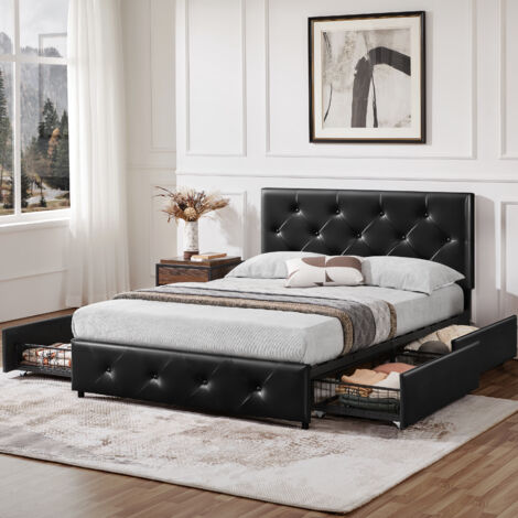 Letto Matrimoniale Imbottito Contenitore Con Struttura Idraulica 160x200 Cm - Grigio, Con Testiera Regolabile E Doghe Metalliche