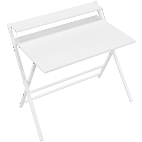 Yaheetech Scrivania Pieghevole per Computer a 2 Livelli 80 cm Tavolo