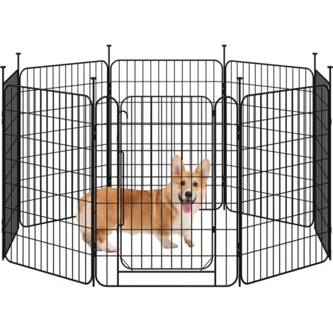 Yaheetech Recinto per Cani da Interno ed Esterno, 80 cm di Altezza a 8 Pannelli, Box Kennel Cancelletto Pieghevole per Cuccioli Conigli Gatti, Recinzione Cancello per Animali Domestici in Acciaio