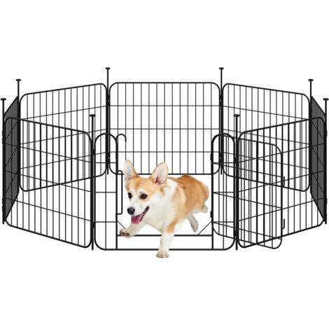 Yaheetech Recinto per Cani da Interno ed Esterno a 8 Pannelli, Box Kennel Cancelletto Pieghevole per Cuccioli Conigli Gatti, Recinzione Cancello per Animali Domestici in Acciaio 60 × 50 cm