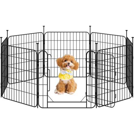 Yaheetech Recinto per Cani da Interno ed Esterno a 8 Pannelli, Box Kennel Cancelletto Pieghevole per Cuccioli Conigli Gatti, Recinzione Cancello per Animali Domestici in Acciaio 60 × 60 cm