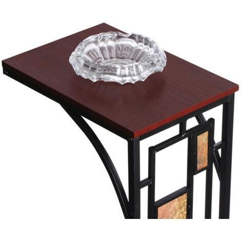 Set Di 2 Tavolini Bassi Yaheetech - Legno E Metallo, Per Salotto, Camera O Ufficio, Marrone/Nero