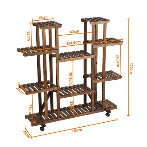 Yaheetech Scaffale 9 Ripiani Porta Piante Vasi Fiori in Legno con