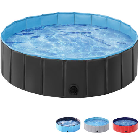 Yaheetech Piscina per Cani Vasca da Bagno Pieghevole Antiscivolo per Animali Cani Gatti Coniglio in PVC da Esterno Interno Nero XL 140 x 30 cm