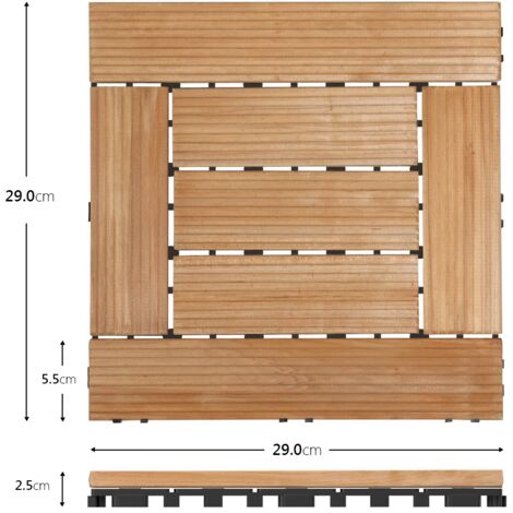 Pavimento Giardino Legno Acacia 30x30 Cm - 27 Piastrelle Impermeabili Per Esterni Balcone Terrazza - Foto 11