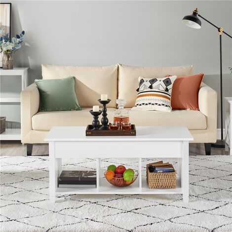 Tavolino Da Salotto Moderno - Tavolo Basso Con Ripiano Portaoggetti - Design Compatto E Pratico - Colore Caffè