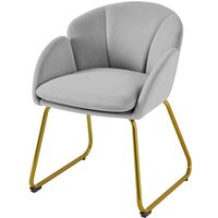 Yaheetech Poltroncina Salotto Poltrona Soggiorno Imbottita Alta Ergonomica in Velluto con Schienale Braccioli Portata 136 kg Grigio