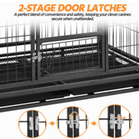 Gabbia Per Cani Pieghevole Yaheetech 107x60x66cm - Kennel Metallo Con Vassoio E Doppia Porta - Foto 2