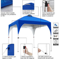 Gazebo Da Giardino Yaheetech 4x4 M - Con Zanzariera E Doppio Tetto Antipioggia - Struttura In Metallo - Foto 4