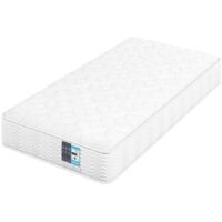 Yaheetech Materasso Singolo 90 x 200 cm Altezza 23 cm a Molle Insacchettate con 7 Zone di Supporto Media Rigidità H3 Traspirante e Ergonomico Spedito Sottovuoto Arrotolato Bianco