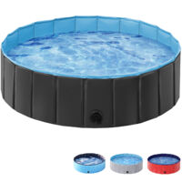 Yaheetech Piscina per Cani Vasca da Bagno Pieghevole Antiscivolo per Animali Cani Gatti Coniglio in PVC da Esterno Interno Nero XXL 160 x 30 cm