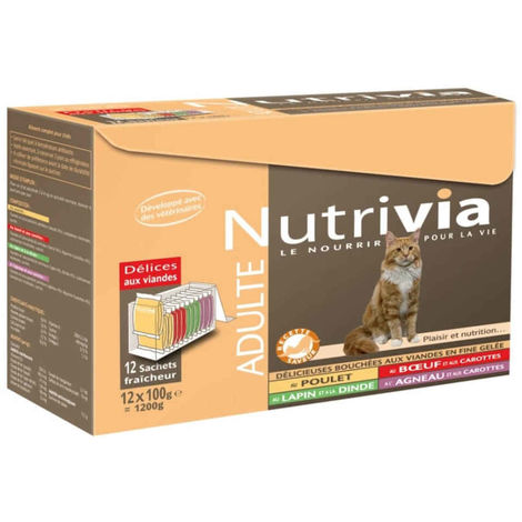 Nutrivia Sachets Menu Delices A La Viande Pour Chaton X12