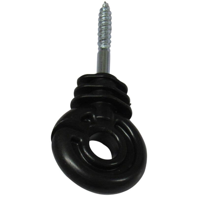 100-Pack Black Electric Fence Insulator Screw-In Insulator Fence Ring Post Wood