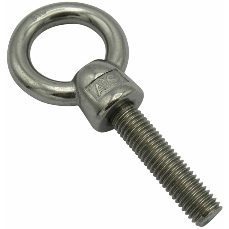 M6 Long Shank Eye Bolt Stainless Steel (80MM Metric Thread Rope Cable Marine  Grade)