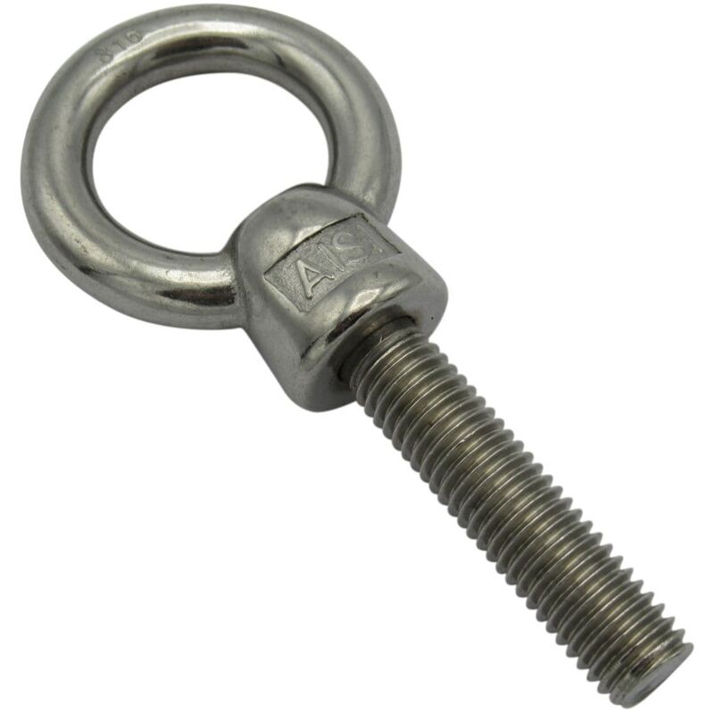 M12 Long Shank Eye Bolt Stainless Steel (50MM Metric Thread Rope Cable  Marine Grade)
