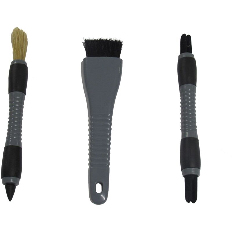 Car Detailing 3 Piece Crevice, Dash & Vent Brush Set Clean Interior