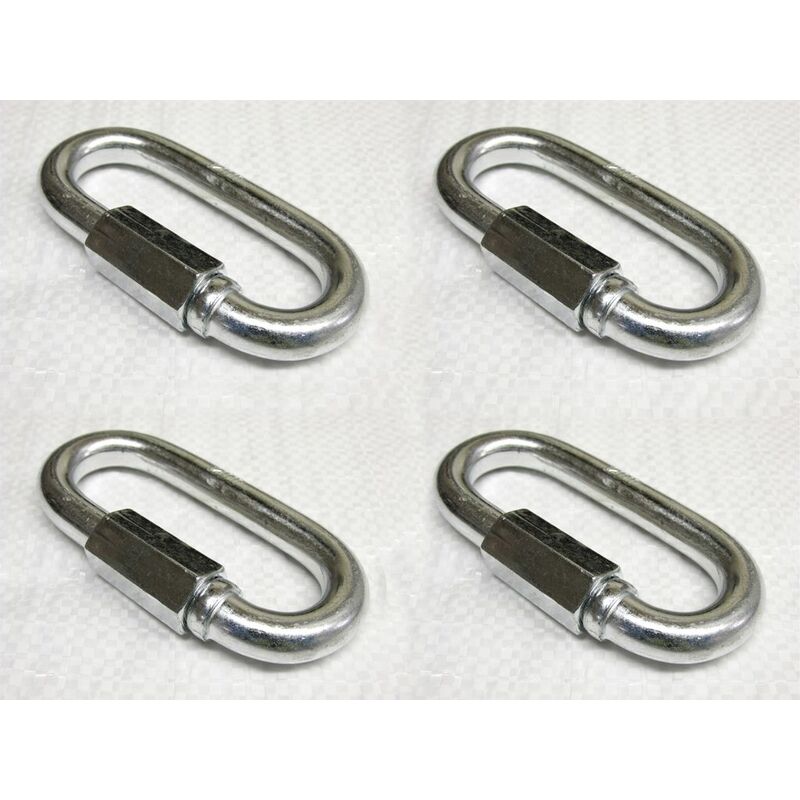 X4 6MM Galvanised Standard Quick Link Rope Secure Attach Galv Maillon