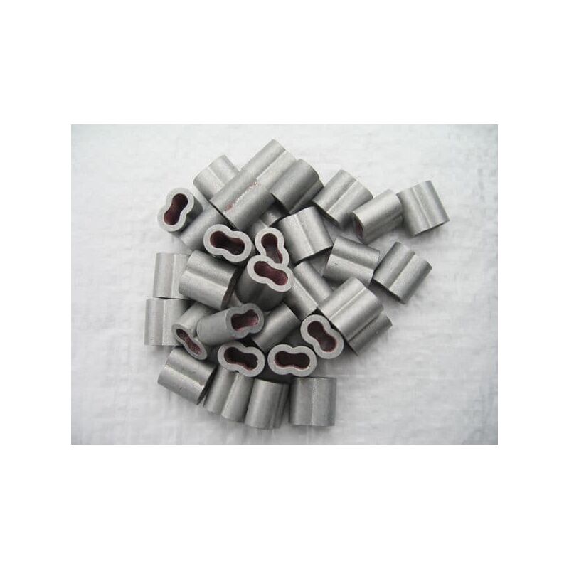 Fence Wire Crimp Sleeves Aluminium 45MM x50 (Double Barrell Ferrule