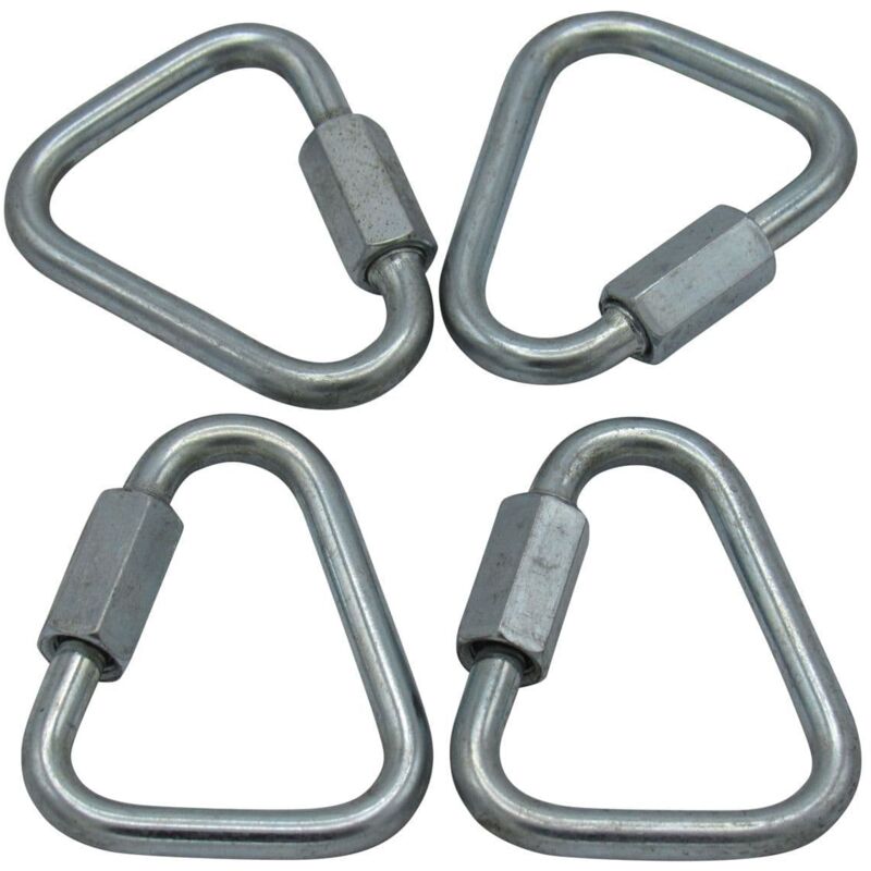 X4 12MM Zinc Plated Delta Shape Quick Links - Maillon Triangle Webbing  Triangular