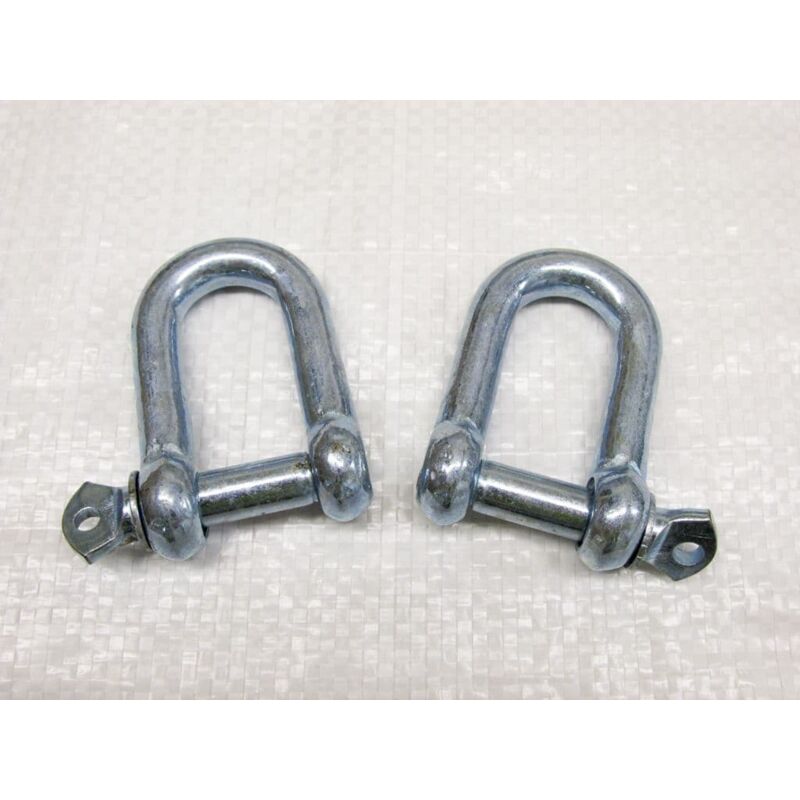 x2 12MM Galvanised Commercial Dee Shackles Chain Connector Caravan Tether