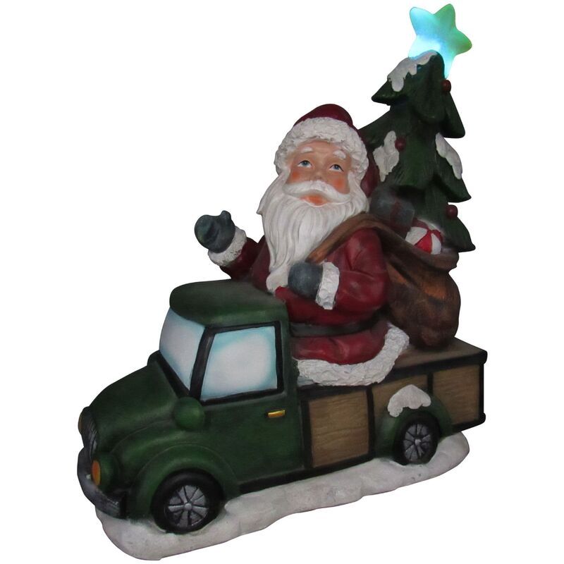 Light Up Santa Truck Christmas Ornament (Xmas Decoration LED Lights Festive  Figure)