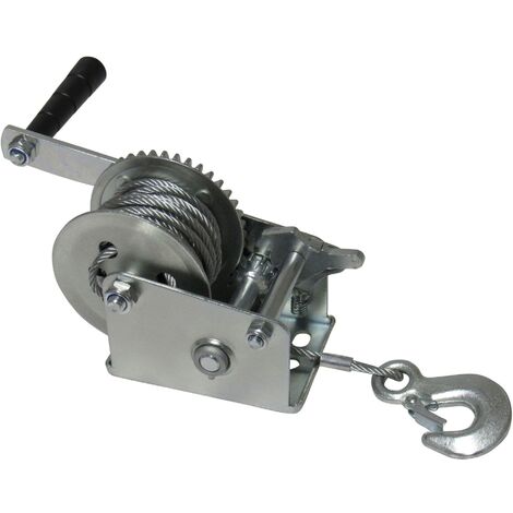Heavy Duty Manual Hand Winch Wire Rope Hook 1600LB / 725KG (Boat Trailer Hoist Marine Caravan) (1/5)
