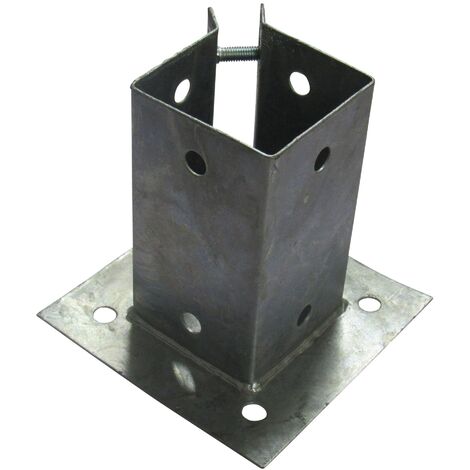 Bolt Down Fence Post Support 100MM Bolt Grip X1 (Galvanised Fencing Base Shoe Foot)