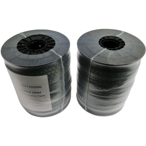 Electric Fence Tape Poly Fencing 20MM x 200M X2 (Electrified Polytape Horse Paddock Green)
