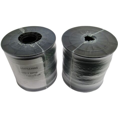 Electric Fence Tape Poly Fencing 12MM x 200M X2 (Electrified Polytape Horse Paddock Green) (1/5)