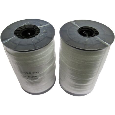 Electric Fence Tape Poly Fencing 20MM x 200M X2 (Electrified Polytape Horse Paddock White 140KG)