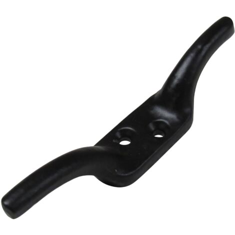 Black Cleat Hooks 5" X2 (Washing Line Blind Cord Tie Back Trailer Rope) (1/5)