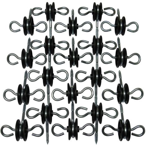 Two Way Gate Handle Insulators X20 (Electric Fence Screw In Anchor Poly Rope Fencing)