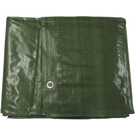 Heavy Duty Tarpaulin Ground Sheet (Waterproof Cover Tarp Eyelets Green Blue)