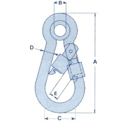 6MM Black Carbine Hook With Screw Nut & Eye - Plated Safety Snap Hook Theatre