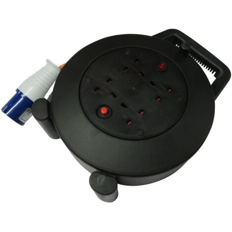 Camping Electric Extension Reel 15M (4 Way Electric Hook Up Lead Caravan Campsite)