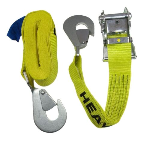 Fall Protection Ratchet Strap Twisted Snap Hooks 2T 10M - Pack of 1 (Flatbed Truck Trailer)