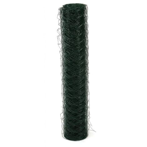 PVC Coated Chicken Wire Mesh Fencing 2" X 48" - 50M Roll (Green Poultry Net)