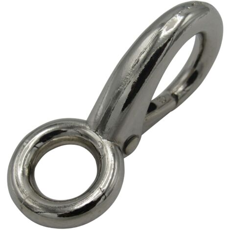 Quick Release Boat Snap Hook Fixed Eye - Size 1 (Zinc Plated Marine Safety Line Fastener)