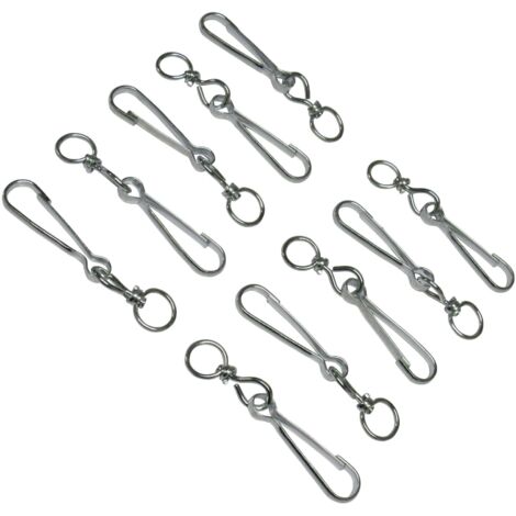 Zinc Plated Simplex Swivel Hooks 25MM X10 (Dog Clip Lanyard Key Ring Snap Hook)