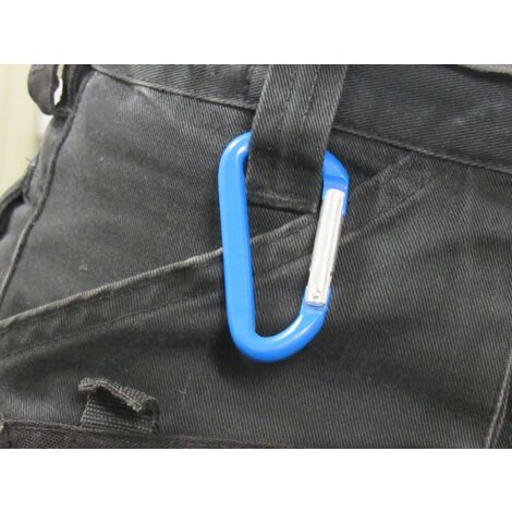 Asymmetric Carbine Carabiner Hook 6MM (Blue Aluminium Spring Snap Fastener)